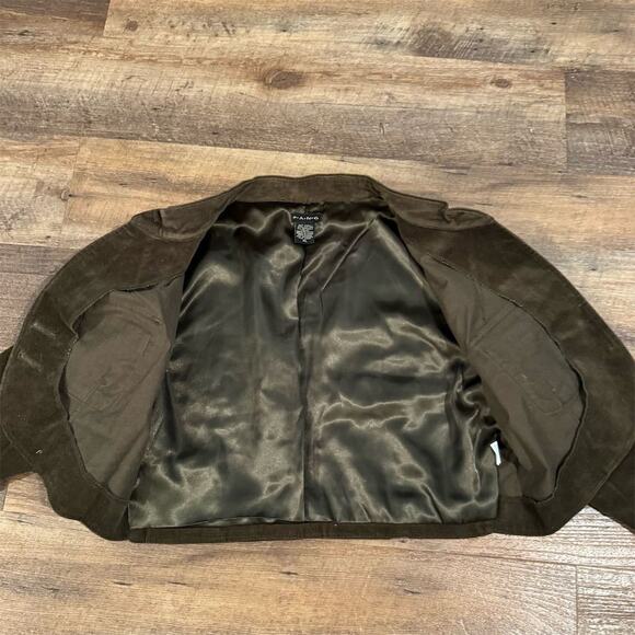 Regency Style Spencer Jacket Bolero Mushroom Brown Velour VTG XL Cropped READ - Picture 3 of 11